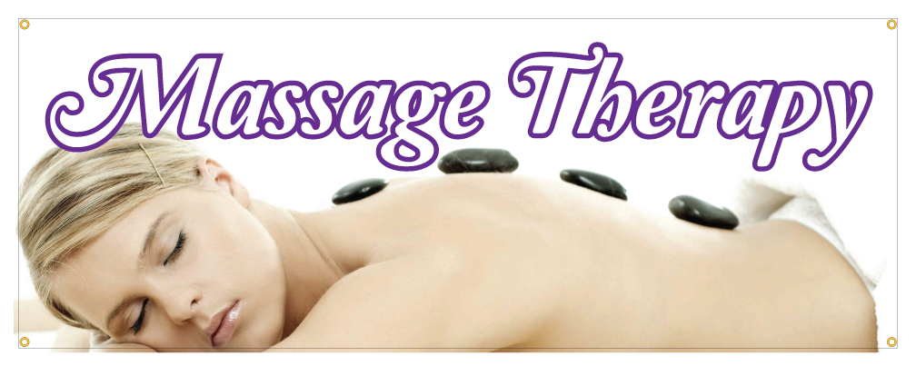 massage therapy banner masseuse therapist treatment sign 24x72