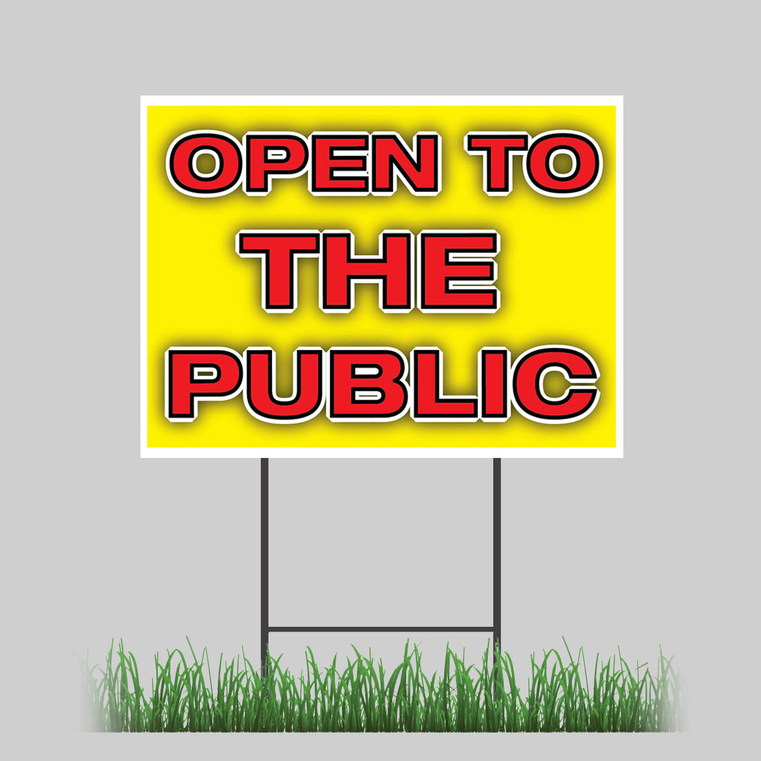 18"x24" Open To The Public Wholesale Yard Sign with Stake Outdoor Coroplast eBay