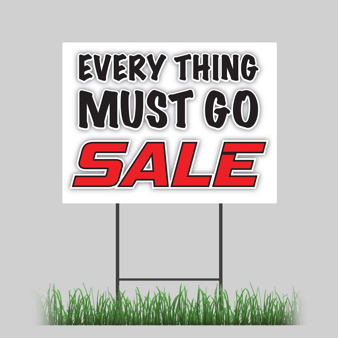 18&quot;x24&quot; Everything Must Go Discount Sale Yard Sign with Stake Outdoor Coroplast | eBay