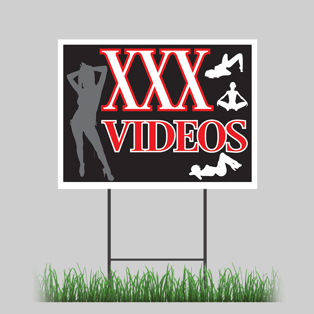 12x18 Xxx Videos Yard Sign Stripper Tease Pornography Retail Store