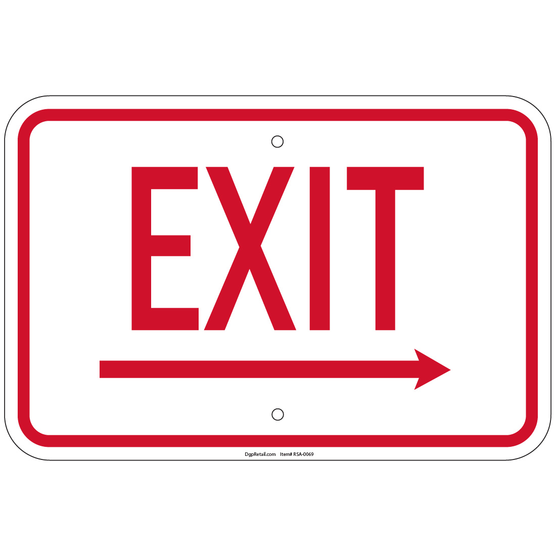 Heavy Gauge Enter-Exit Signs -Exit with right arrow Sign 12