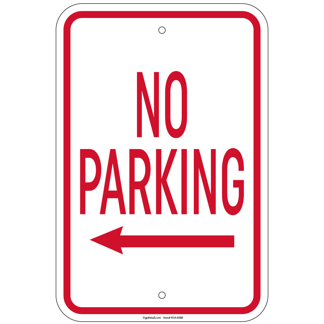 No Parking with left arrow Sign 8