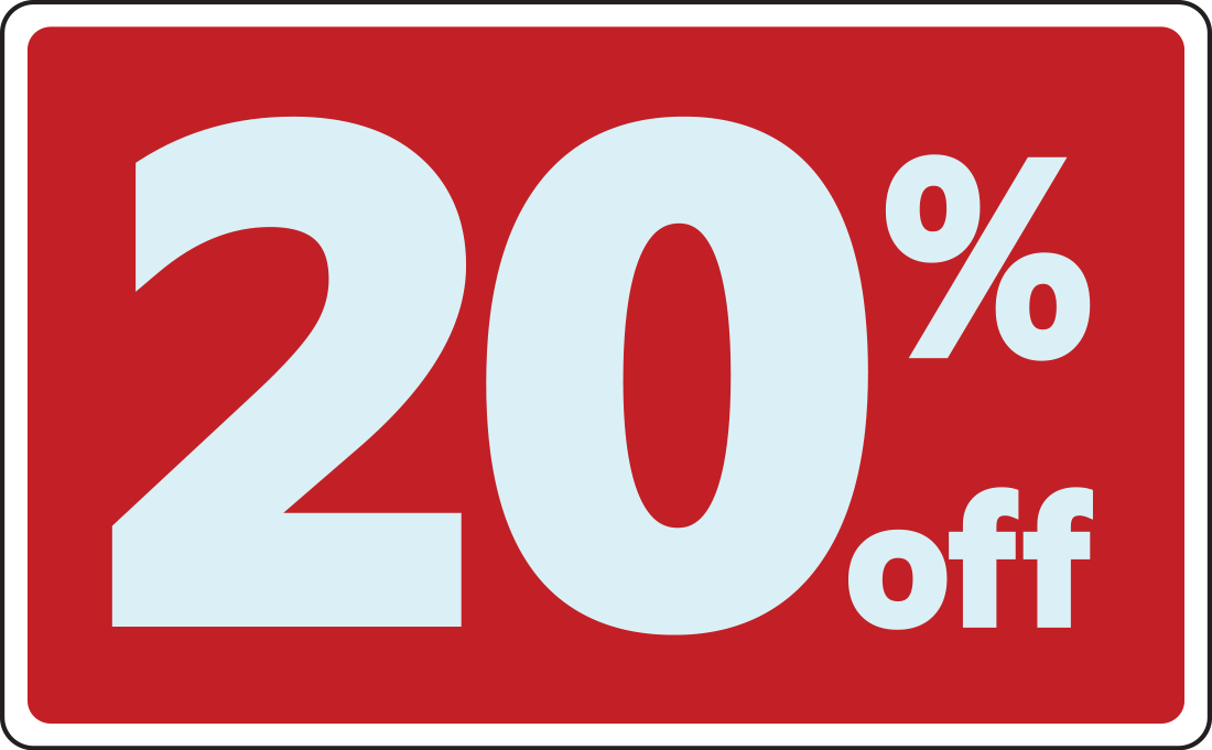 Sale 20 Percent off Business Sign Retail Store Discount Promotion