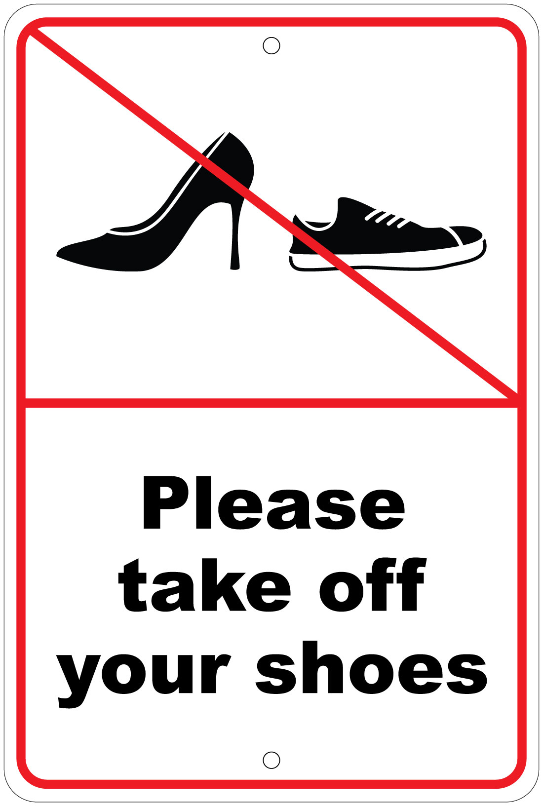Please Take Off Your Shoes Notice 8"x12" Aluminum Sign | eBay
