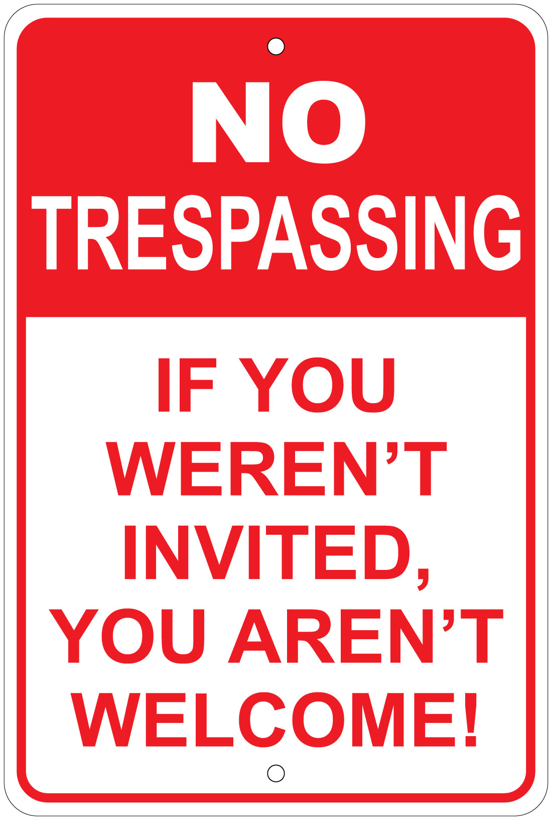 No Trespassing If You Werent Invitedyoure Not Welcome 8x12