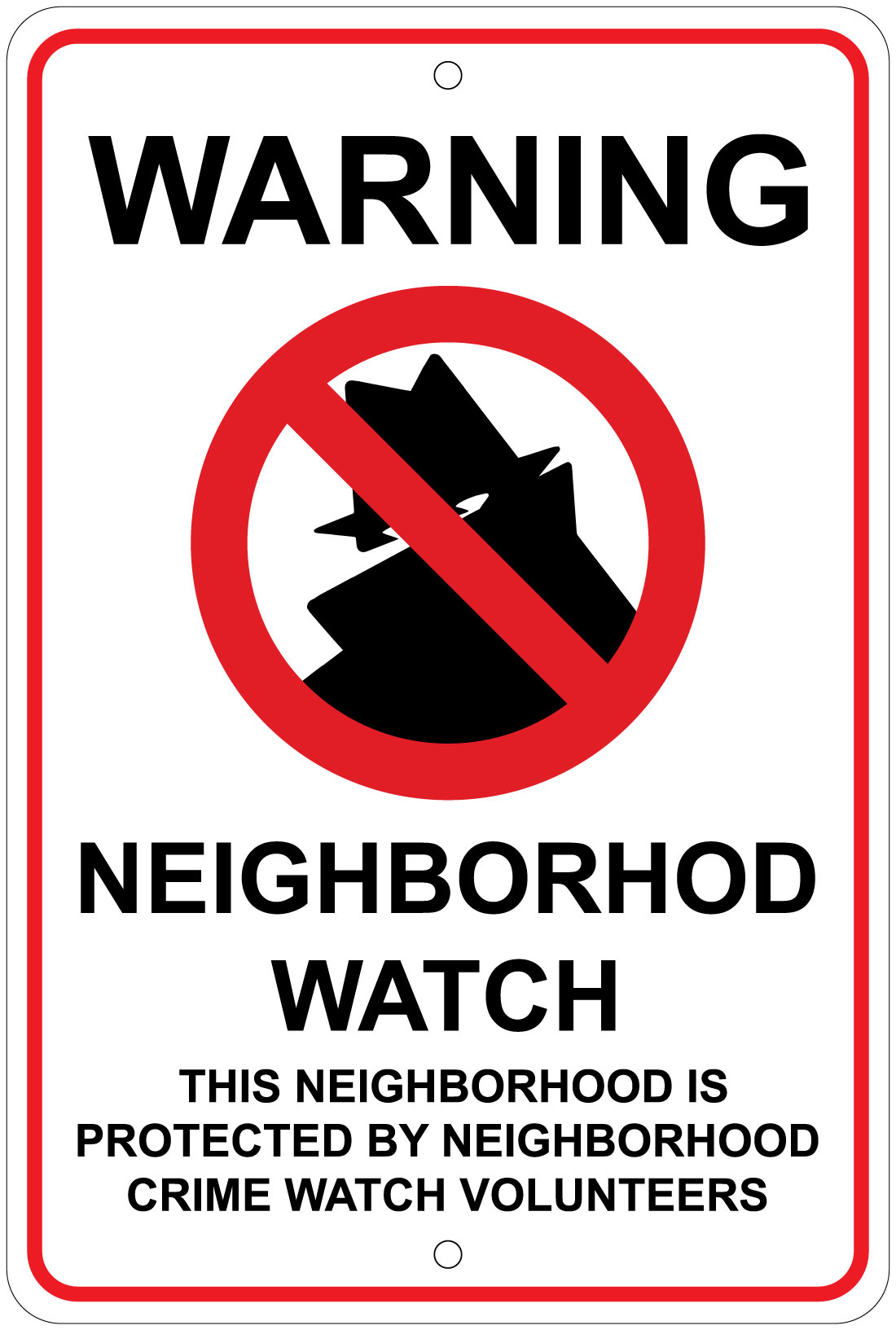 Neighborhood Watch Warning 8"x12" Aluminum Sign | eBay